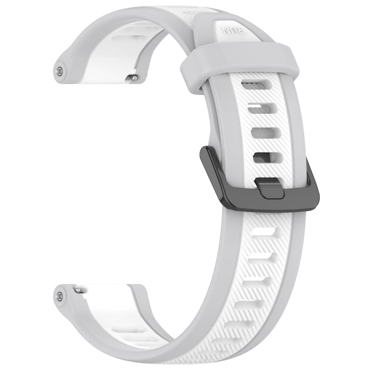 For Amazfit Pop Pro 20mm Two-Color Textured Silicone Watch Band(White+Grey) - Watch Bands by PMC TechLife | Online Shopping South Africa | PMC TechLife