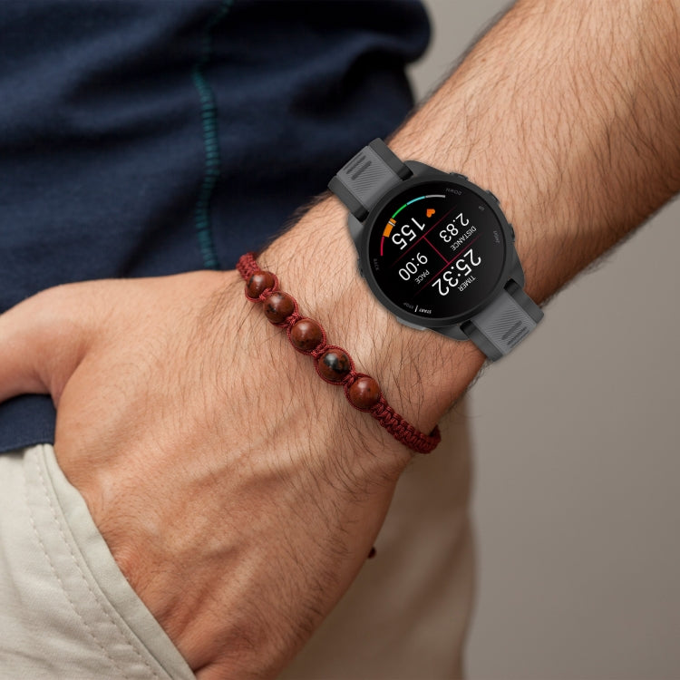 For Amazfit Bip 3 20mm Two-Color Textured Silicone Watch Band(Grey+Black) - Watch Bands by PMC TechLife | Online Shopping South Africa | PMC TechLife