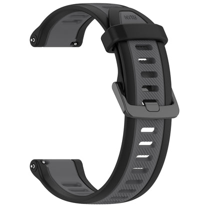 For Samsung Galaxy Watch 5 Pro  45mm 20mm Two Color Textured Silicone Watch Band(Grey+Black) - Watch Bands by PMC Jewellery | Online Shopping South Africa | PMC Jewellery