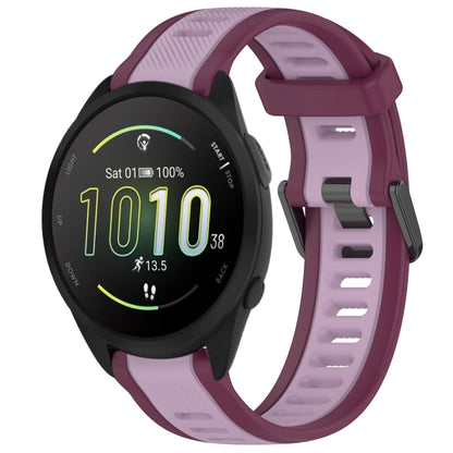 For Garmin Forerunner 165 20mm Two Color Textured Silicone Watch Band(Purple) - Watch Bands by PMC Jewellery | Online Shopping South Africa | PMC Jewellery