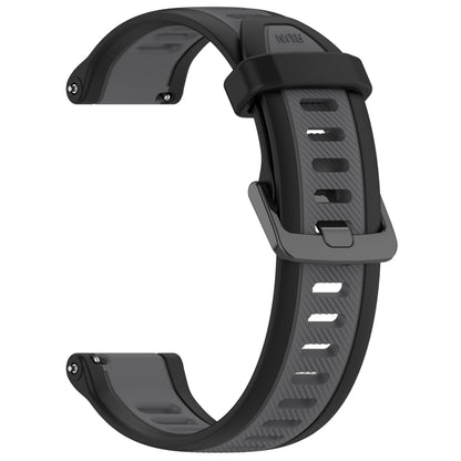 For Garmin Bounce 20mm Two Color Textured Silicone Watch Band(Grey+Black) - Watch Bands by PMC Jewellery | Online Shopping South Africa | PMC Jewellery
