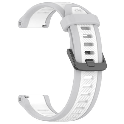 For Garmin Forerunner 158 20mm Two Color Textured Silicone Watch Band(White+Grey) - Watch Bands by PMC Jewellery | Online Shopping South Africa | PMC Jewellery