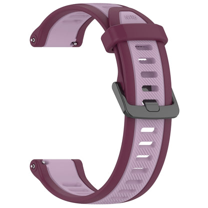 For Garmin Forerunner 645 / 645 Music 20mm Two Color Textured Silicone Watch Band(Purple) - Watch Bands by PMC Jewellery | Online Shopping South Africa | PMC Jewellery