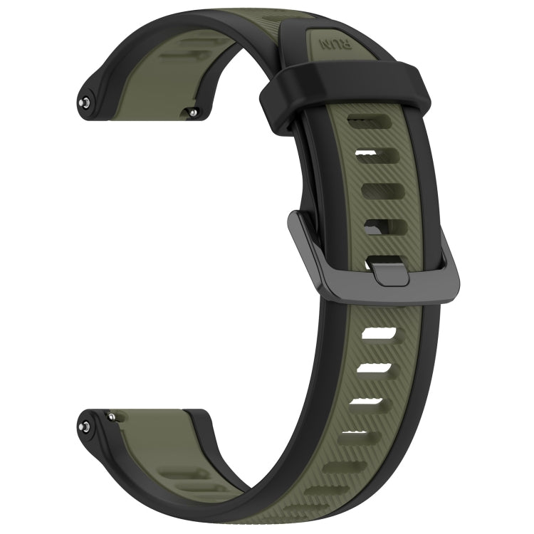 For Garmin Approach S40 20mm Two Color Textured Silicone Watch Band(Green+Black) - Watch Bands by PMC TechLife | Online Shopping South Africa | PMC TechLife