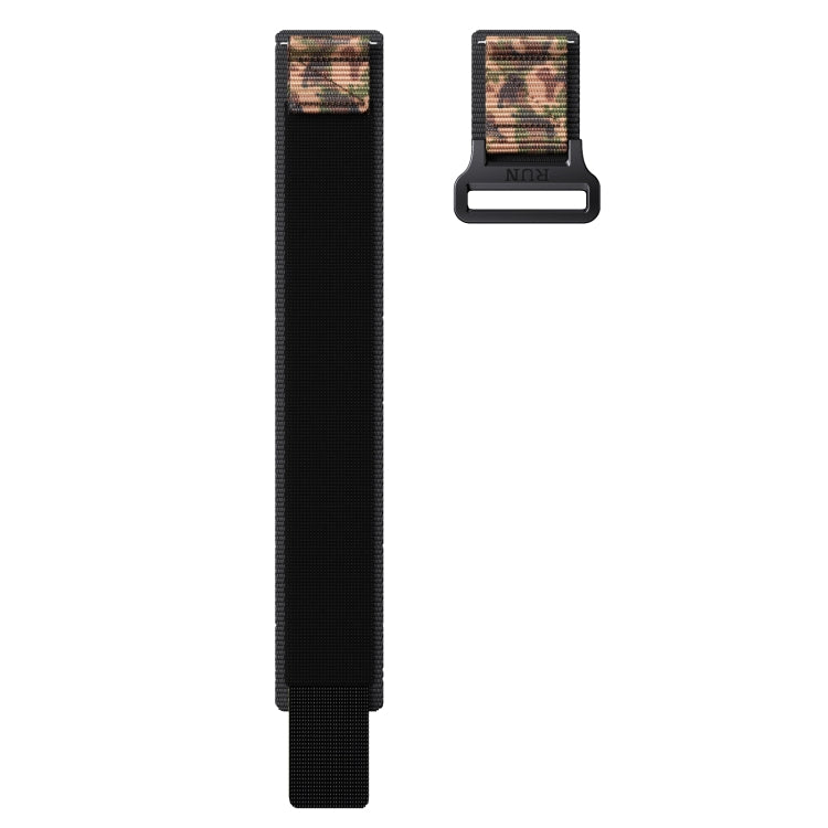 20mm Two Color Nylon Canvas Hook And Loop Fastener Watch Band(Black+Camouflage) - 20mm Bands by PMC TechLife | Online Shopping South Africa | PMC TechLife
