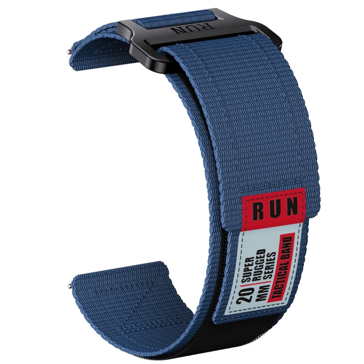 20mm Two Color Nylon Canvas Hook And Loop Fastener Watch Band(Blue+Red) - 20mm Bands by PMC Jewellery | Online Shopping South Africa | PMC Jewellery