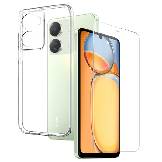 For Xiaomi Redmi 13C 4G NORTHJO Transparent TPU Phone Case with Tempered Glass Film(Transparent) - 13C Cases by NORTHJO | Online Shopping South Africa | PMC Jewellery