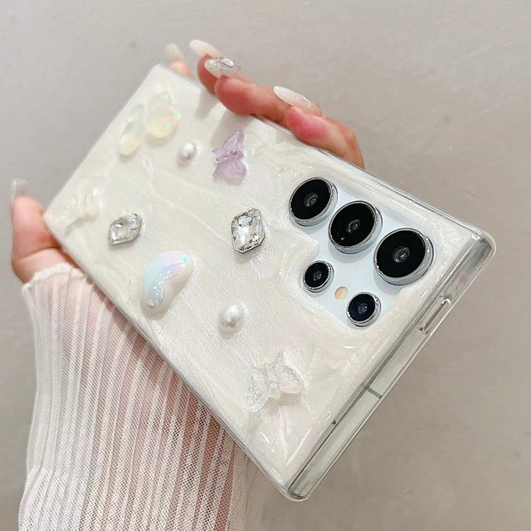 For Samsung Galaxy S25 Ultra 5G Cream Gum Decoden TPU Phone Case(Butterfly) - Galaxy S25 Ultra 5G Cases by PMC Jewellery | Online Shopping South Africa | PMC Jewellery | Buy Now Pay Later Mobicred