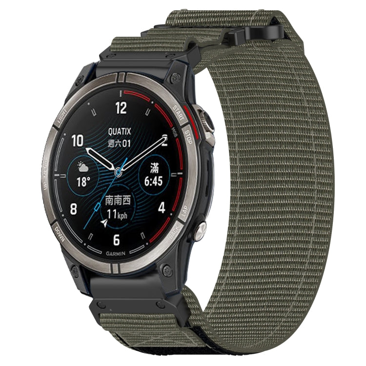 For Garmin Quatix 7 Pro 22mm Nylon Hook And Loop Fastener Watch Band(Grey) - Watch Bands by PMC TechLife | Online Shopping South Africa | PMC TechLife