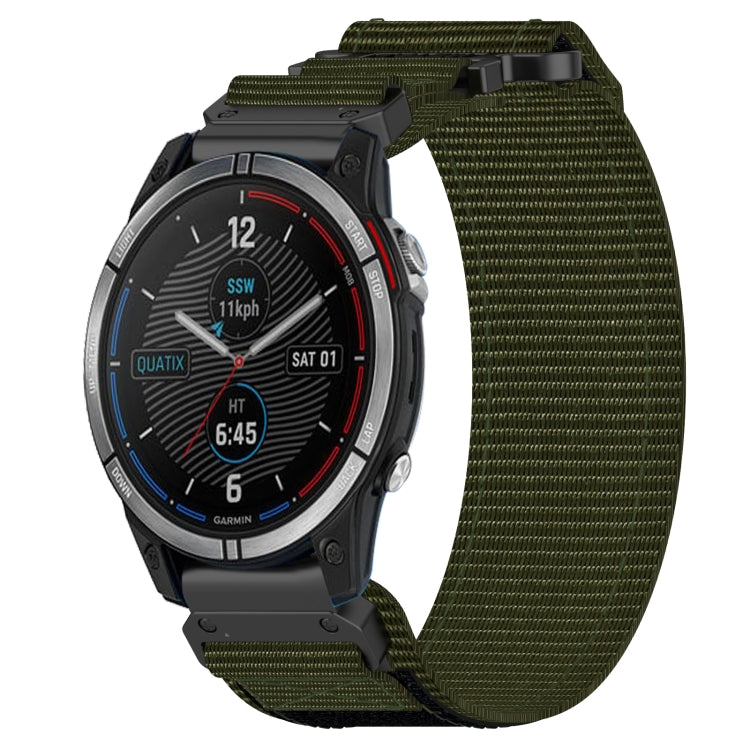 For Garmin Quatix 7 22mm Nylon Hook And Loop Fastener Watch Band(Army Green) - free shipping - PMC TechLife - Order now!