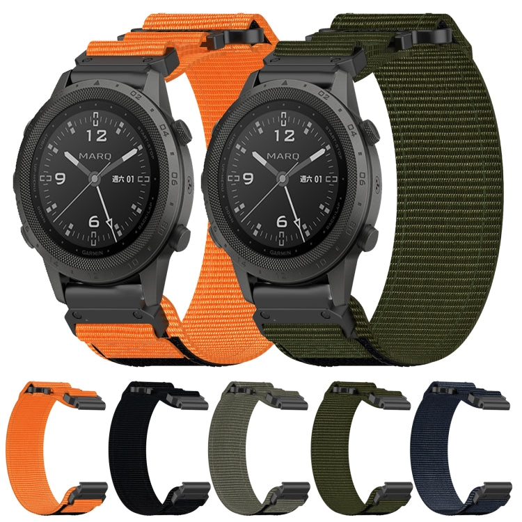 For Garmin Fenix 7 Pro 47mm 22mm Nylon Hook And Loop Fastener Watch Band(Black) - Watch Bands by PMC Jewellery | Online Shopping South Africa | PMC Jewellery