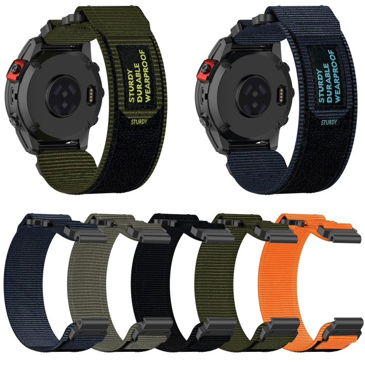 For Garmin Fenix 7 22mm Nylon Hook And Loop Fastener Watch Band(Orange) - Watch Bands by PMC TechLife | Online Shopping South Africa | PMC TechLife