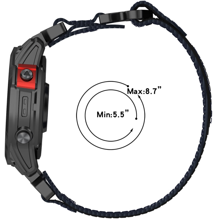 For Garmin Enduro 26mm Nylon Hook And Loop Fastener Watch Band(Grey) - Watch Bands by PMC TechLife | Online Shopping South Africa | PMC TechLife | Buy Now Pay Later Mobicred