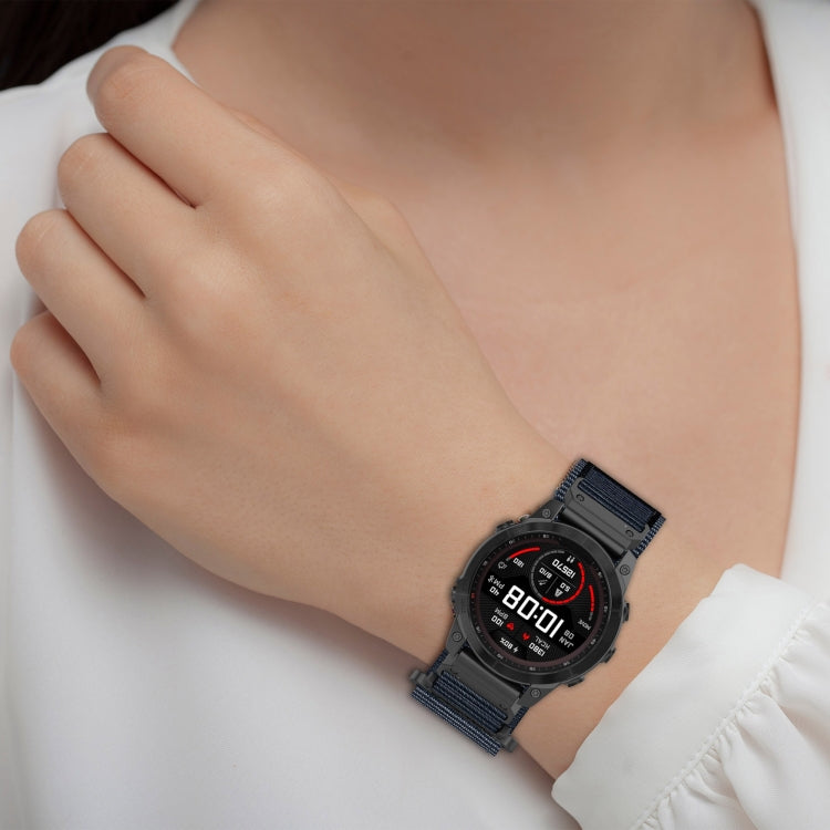 For Garmin Tactix 7 AMOLED 26mm Nylon Hook And Loop Fastener Watch Band(Grey) - Watch Bands by PMC TechLife | Online Shopping South Africa | PMC TechLife