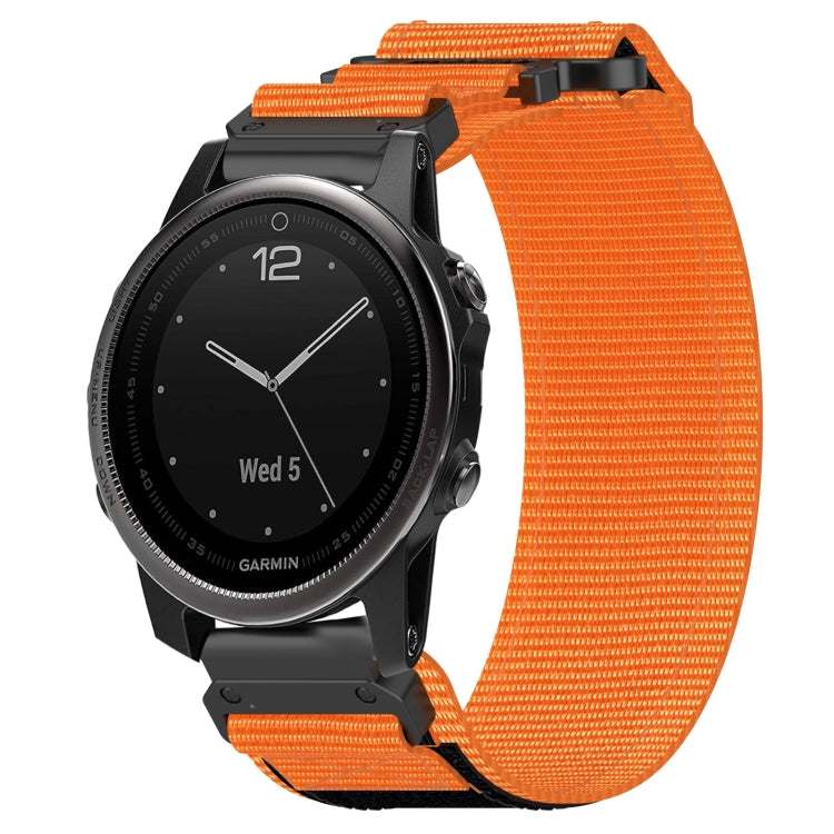 For Garmin Fenix 5S 20mm Nylon Hook And Loop Fastener Watch Band(Orange) - Watch Bands by PMC Jewellery | Online Shopping South Africa | PMC Jewellery