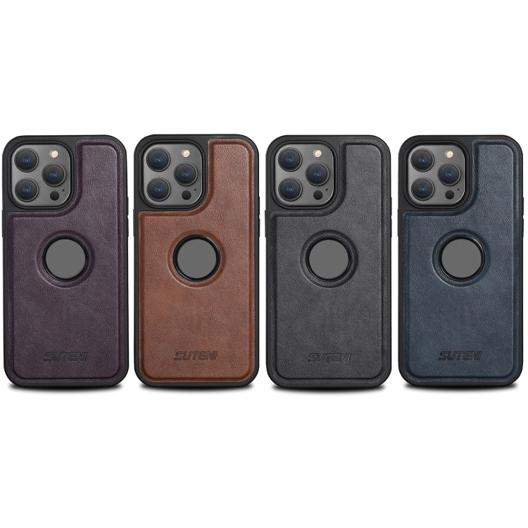 For iPhone 16 Suteni G1 Magsafe Leather Back Phone Case(Blue) - iPhone 15 Pro Max Cases by Suteni | Online Shopping South Africa | PMC Jewellery | Buy Now Pay Later Mobicred