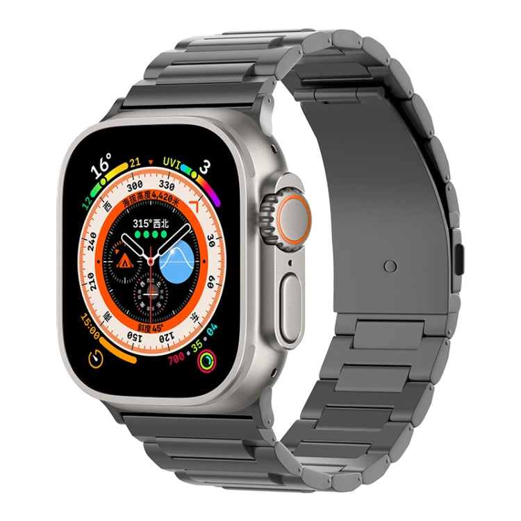 For Apple Watch Series 8 45mm I-Shaped Titanium Watch Band(Black) - Watch Bands by PMC TechLife | Online Shopping South Africa | PMC TechLife