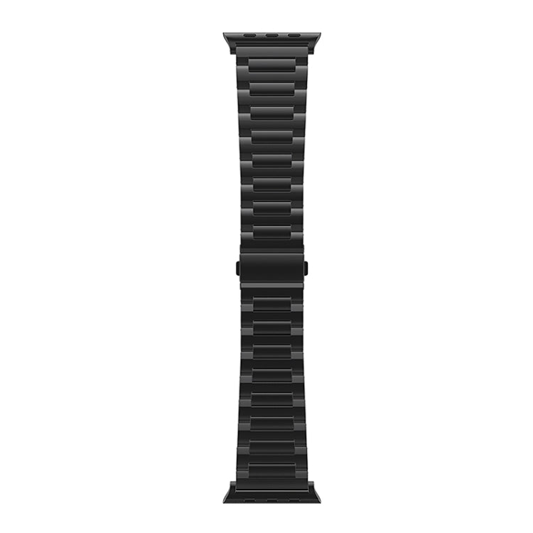 For Apple Watch SE 2022 44mm I-Shaped Titanium Watch Band(Black) - Watch Bands by PMC Jewellery | Online Shopping South Africa | PMC Jewellery