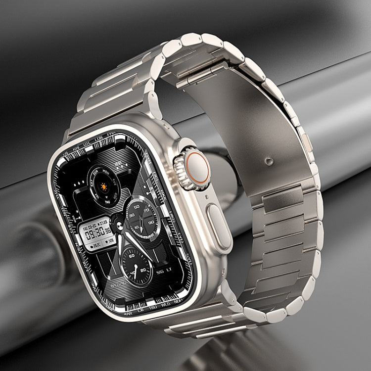 For Apple Watch Series 8 45mm I-Shaped Titanium Watch Band(Black) - Watch Bands by PMC TechLife | Online Shopping South Africa | PMC TechLife