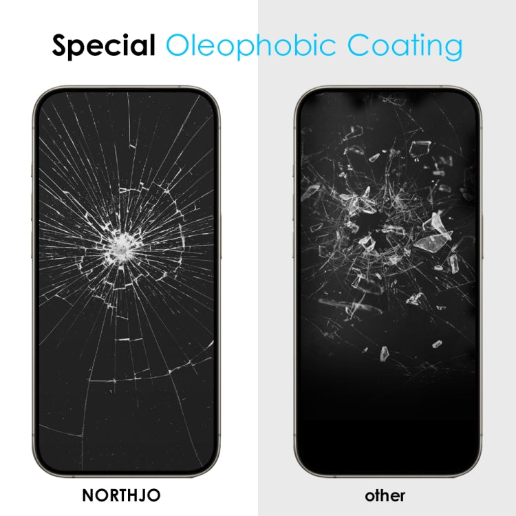 For iPhone 15 Pro NORTHJO A++ 28 Degree Privacy Full Glue Silk Printing Tempered Glass Film - iPhone 15 Pro Tempered Glass by NORTHJO | Online Shopping South Africa | PMC Jewellery | Buy Now Pay Later Mobicred