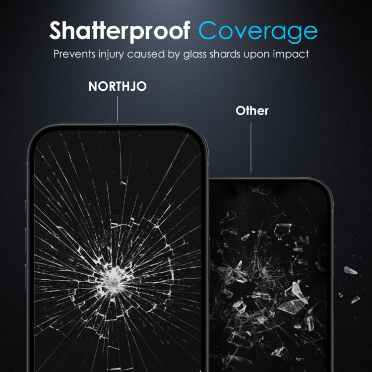 For iPhone 16 Pro NORTHJO A++ 28 Degree Privacy Full Glue Silk Printing Tempered Glass Film - iPhone 16 Pro Tempered Glass by NORTHJO | Online Shopping South Africa | PMC Jewellery | Buy Now Pay Later Mobicred