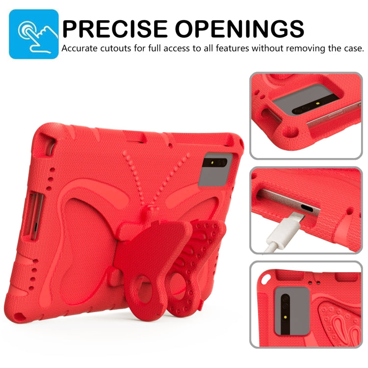 For Samsung Galaxy Tab S9 FE X510 Butterfly Bracket EVA Shockproof Tablet Case(Red) - Galaxy Tab S9 FE by PMC Jewellery | Online Shopping South Africa | PMC Jewellery | Buy Now Pay Later Mobicred