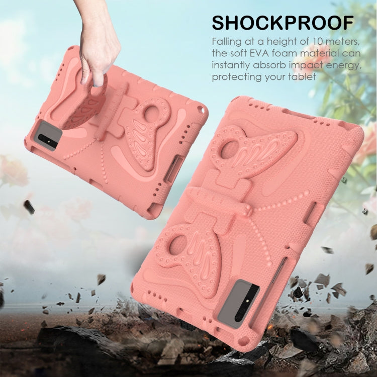 For Samsung Galaxy Tab S9 11 X710 Butterfly Bracket EVA Shockproof Tablet Case(Pink Orange) - Other Galaxy Tab PC by PMC Jewellery | Online Shopping South Africa | PMC Jewellery | Buy Now Pay Later Mobicred