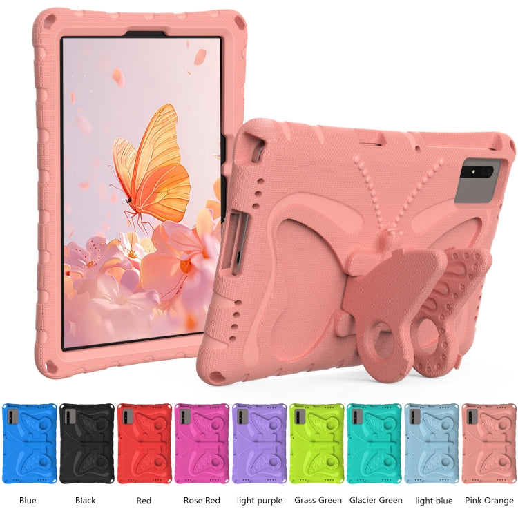 For Samsung Galaxy Tab S9 11 X710 Butterfly Bracket EVA Shockproof Tablet Case(Pink Orange) - Other Galaxy Tab PC by PMC Jewellery | Online Shopping South Africa | PMC Jewellery | Buy Now Pay Later Mobicred