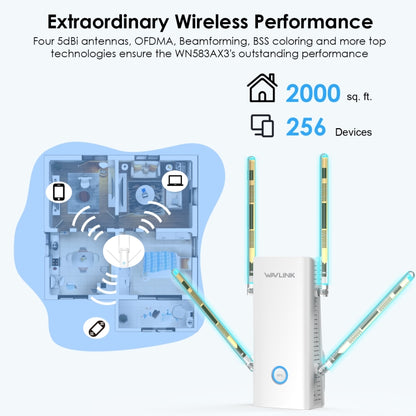 Wavlink WN583AX3 AX3000 Dual Band WiFi Repeater/AP/Router/Mesh Mode WiFi Extender, Plug:AU Plug - Wireless Routers by WAVLINK | Online Shopping South Africa | PMC Jewellery | Buy Now Pay Later Mobicred