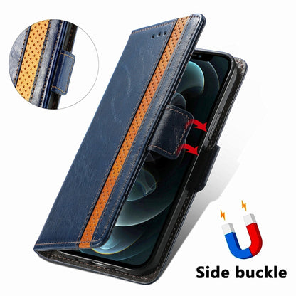 For Honor Magic6 Pro CaseNeo Splicing Dual Magnetic Buckle Leather Phone Case(Blue) - Honor Cases by PMC Jewellery | Online Shopping South Africa | PMC Jewellery | Buy Now Pay Later Mobicred