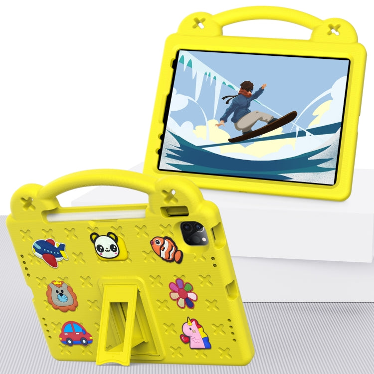 For iPad Air 11 2025 / 2024 Handle Kickstand Children EVA Shockproof Tablet Case(Yellow) - iPad Air 11 2025 / 2024 Cases by PMC TechLife | Online Shopping South Africa | PMC TechLife | Buy Now Pay Later Mobicred