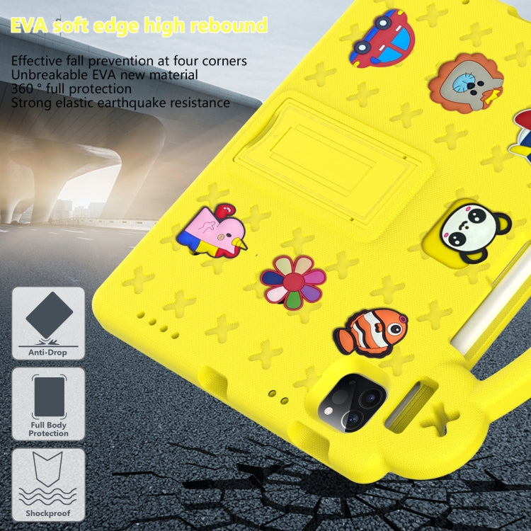 For iPad Air 11 2025 / 2024 Handle Kickstand Children EVA Shockproof Tablet Case(Yellow) - iPad Air 11 2025 / 2024 Cases by PMC TechLife | Online Shopping South Africa | PMC TechLife | Buy Now Pay Later Mobicred