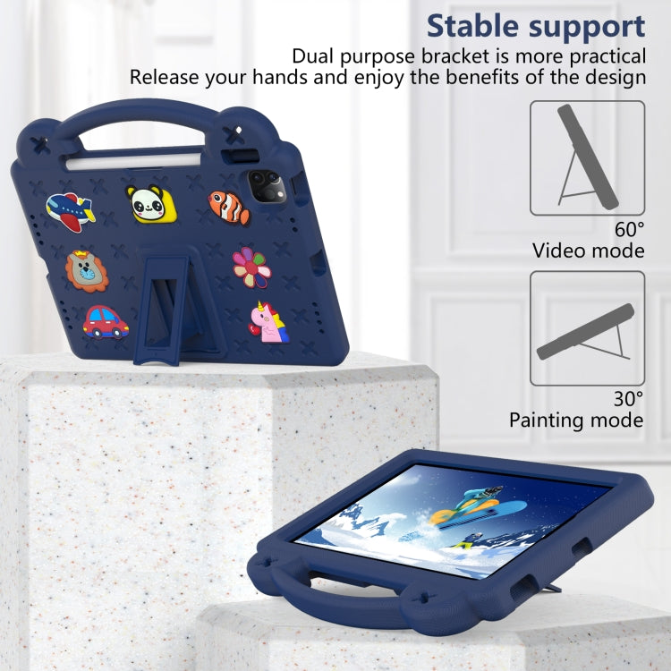 For  iPad Pro 11 2024 Handle Kickstand Children EVA Shockproof Tablet Case(Navy Blue) - iPad Pro 11 2024 Cases by PMC Jewellery | Online Shopping South Africa | PMC Jewellery | Buy Now Pay Later Mobicred