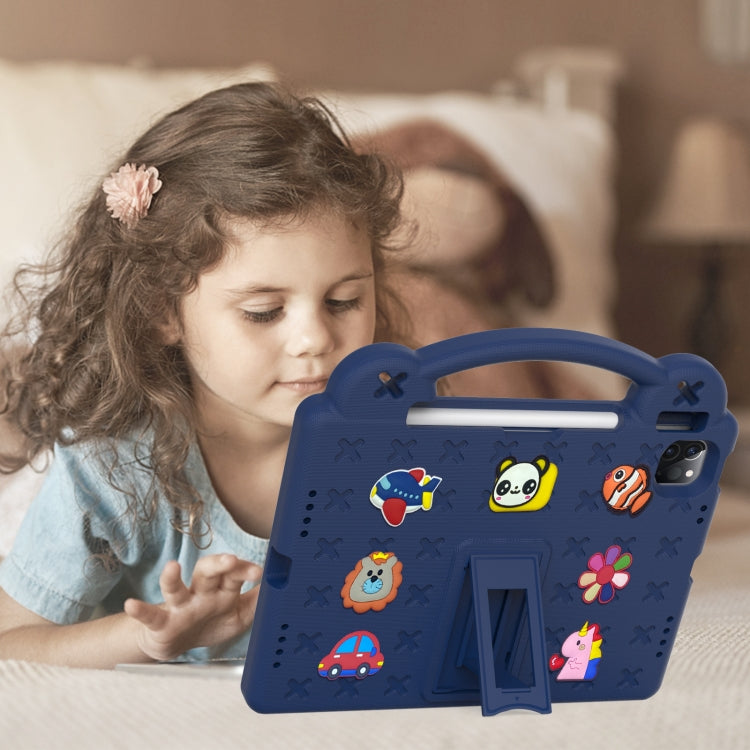 For  iPad Pro 11 2024 Handle Kickstand Children EVA Shockproof Tablet Case(Navy Blue) - iPad Pro 11 2024 Cases by PMC Jewellery | Online Shopping South Africa | PMC Jewellery | Buy Now Pay Later Mobicred