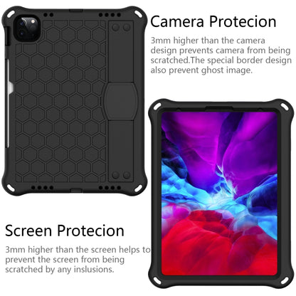 For iPad Pro 11 2024 Honeycomb EVA Hybrid PC Tablet Case with Strap(Black+Black) - iPad Pro 11 2024 Cases by PMC Jewellery | Online Shopping South Africa | PMC Jewellery | Buy Now Pay Later Mobicred
