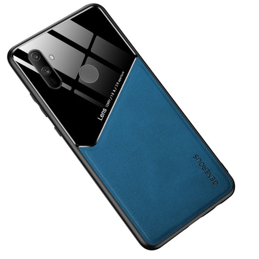 For Realme C33 All-inclusive Leather Organic Glass Phone Case(Blue) - Realme Cases by PMC Jewellery | Online Shopping South Africa | PMC Jewellery | Buy Now Pay Later Mobicred
