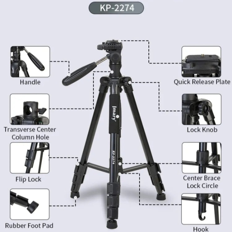 JMARY KP-2274 5-section Adjustable Monopod Multi-function Outdoor Photography Tripod - free shipping - PMC TechLife - Order now!