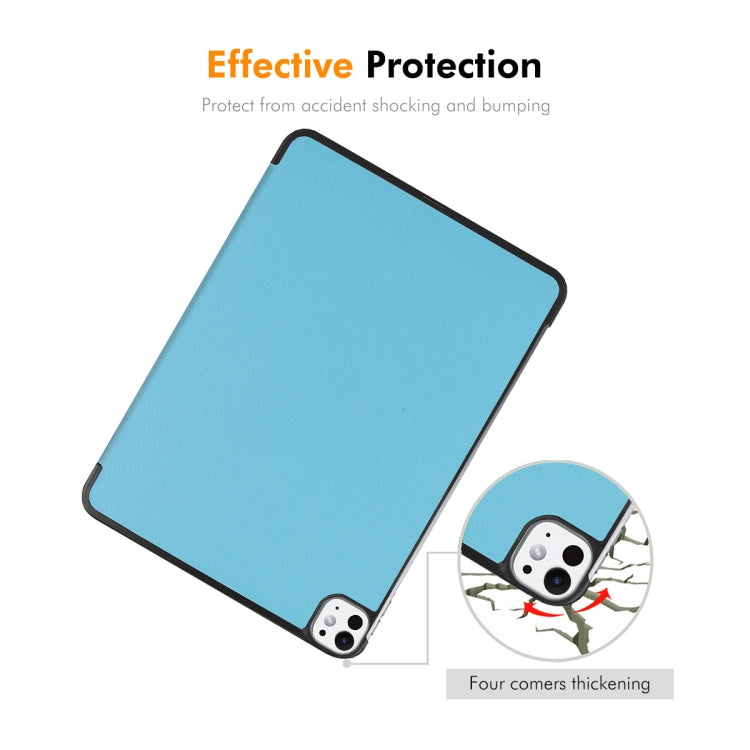 For iPad Pro 13 2024 ENKAY Tri-fold Custer Texture Platic Leather Smart Tablet Case(White) - free shipping - PMC TechLife - Order now!