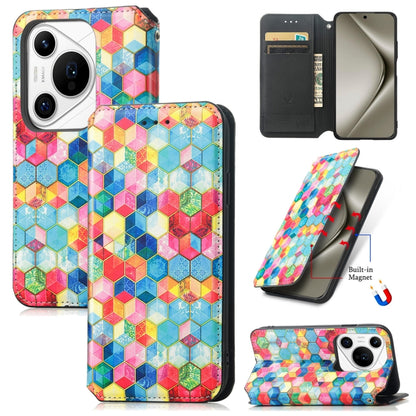 For Huawei Pura 70 Pro+ CaseNeo Colorful Magnetic Leather Phone Case(Magic Space) - Huawei Cases by PMC Jewellery | Online Shopping South Africa | PMC Jewellery | Buy Now Pay Later Mobicred