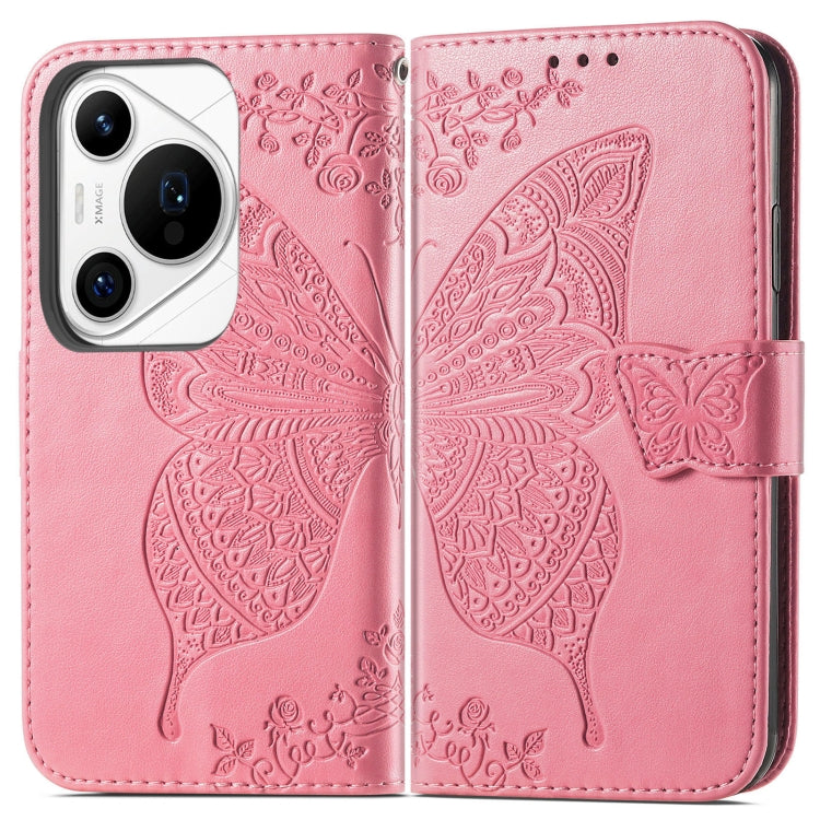 For Huawei Pura 70 Pro+ Butterfly Love Flower Embossed Leather Phone Case(Pink) - Huawei Cases by PMC Jewellery | Online Shopping South Africa | PMC Jewellery | Buy Now Pay Later Mobicred