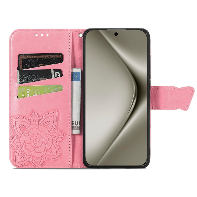 For Huawei Pura 70 Ultra Butterfly Love Flower Embossed Leather Phone Case(Pink) - Huawei Cases by PMC Jewellery | Online Shopping South Africa | PMC Jewellery | Buy Now Pay Later Mobicred