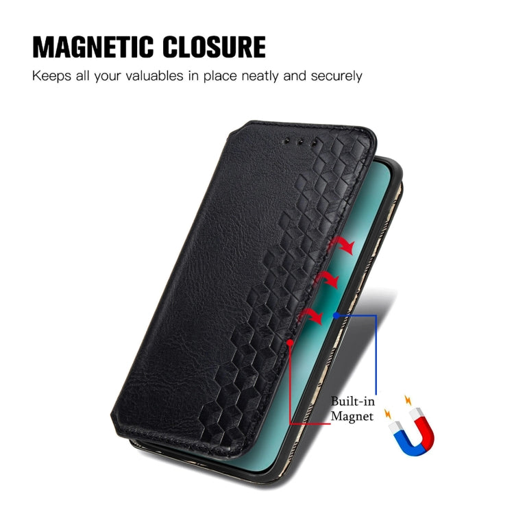 For Huawei Pura 70 Pro+ Cubic Grid Pressed Magnetic Leather Phone Case(Black) - Huawei Cases by PMC Jewellery | Online Shopping South Africa | PMC Jewellery | Buy Now Pay Later Mobicred