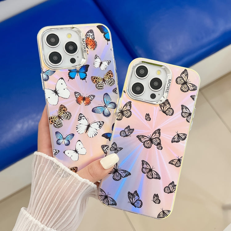 For iPhone 16 Plus Electroplating Laser Butterfly Phone Case(Color Butterflies AB1) - iPhone 16 Plus Cases by PMC Jewellery | Online Shopping South Africa | PMC Jewellery | Buy Now Pay Later Mobicred