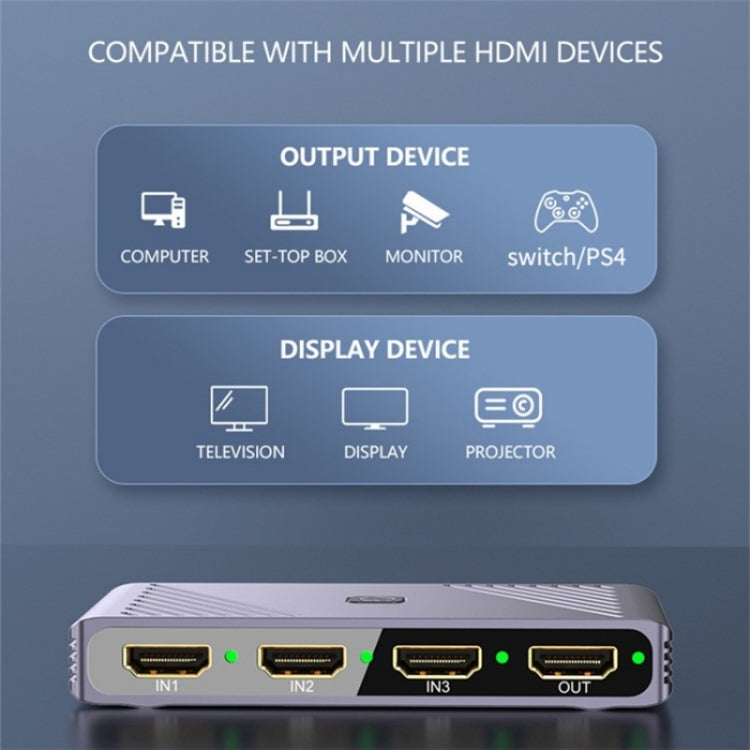 Q803 For TV / Monitor / Camera 8K HDMI 3-in-1-out Switch Converter with USB-C 5V Port - Video Capture Solutions by PMC Jewellery | Online Shopping South Africa | PMC Jewellery | Buy Now Pay Later Mobicred