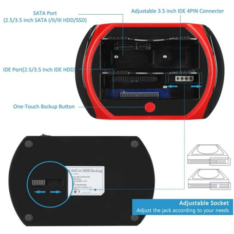 575D USB Hard Disk Holder Laptop Mobile Hard Disk Box 2.5 / 3.5inch SATA IDE HDD Base, Plug:US Plug - HDD Enclosure by PMC Jewellery | Online Shopping South Africa | PMC Jewellery | Buy Now Pay Later Mobicred