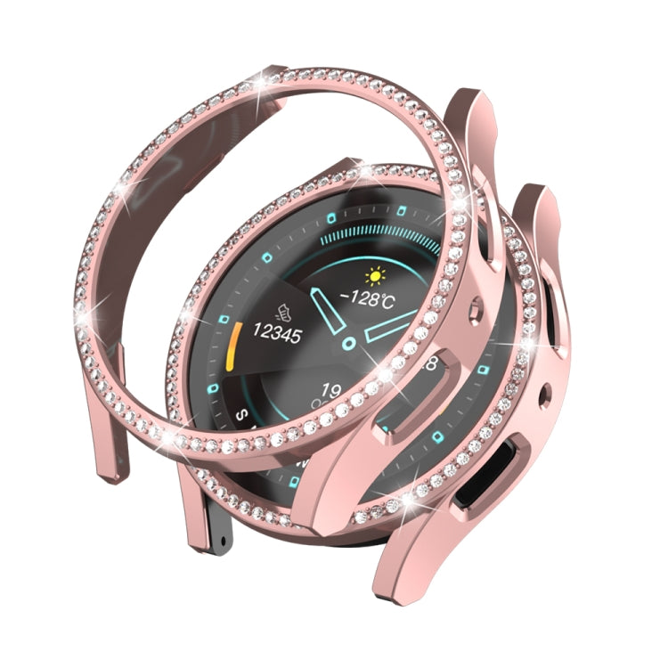 For Samsung Galaxy Watch 7 40mm Single Diamond Hollow PC Watch Protective Case(Rose Gold) - Watch Cases by PMC TechLife | Online Shopping South Africa | PMC TechLife | Buy Now Pay Later Mobicred