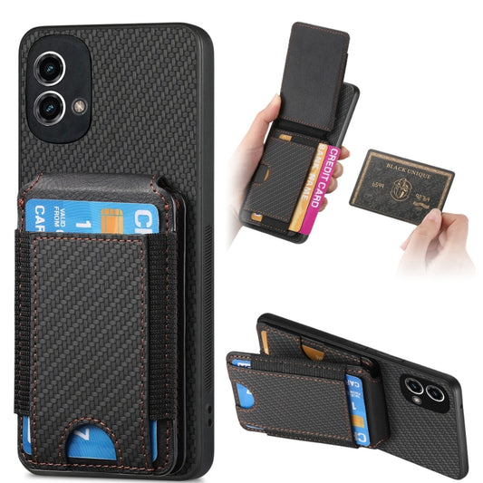 For Motorola Moto G Stylus 5G 2024 Carbon Fiber Vertical Flip Wallet Stand Phone Case(Black) - Motorola Cases by PMC Jewellery | Online Shopping South Africa | PMC Jewellery | Buy Now Pay Later Mobicred