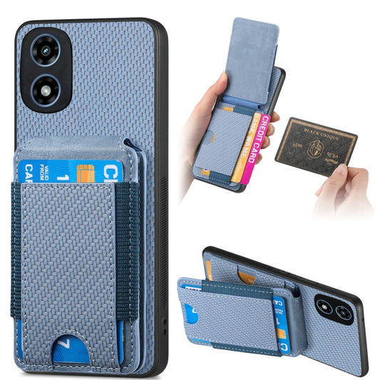 For Motorola Moto G Play 2024  5G Carbon Fiber Vertical Flip Wallet Stand Phone Case(Blue) - Motorola Cases by PMC Jewellery | Online Shopping South Africa | PMC Jewellery | Buy Now Pay Later Mobicred