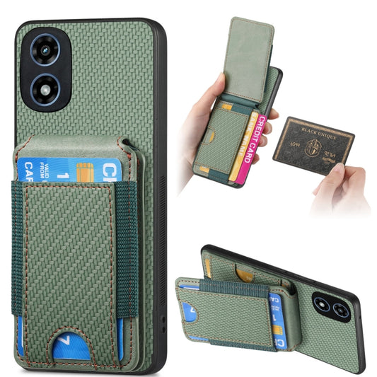 For Motorola Moto G Play 2024  5G Carbon Fiber Vertical Flip Wallet Stand Phone Case(Green) - Motorola Cases by PMC Jewellery | Online Shopping South Africa | PMC Jewellery | Buy Now Pay Later Mobicred