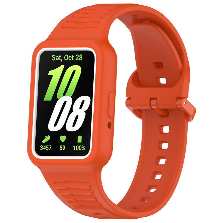 For Samsung Galaxy Fit3 Two Color Frame Integrated Silicone Watch Band(Orange) - free shipping - PMc TechLife - Order now!